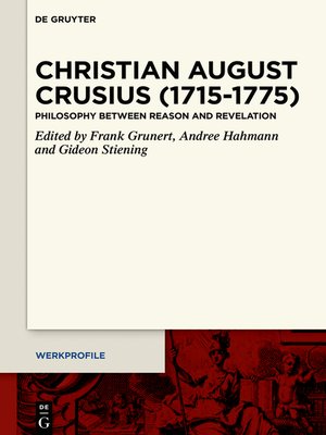 cover image of Christian August Crusius (1715–1775)